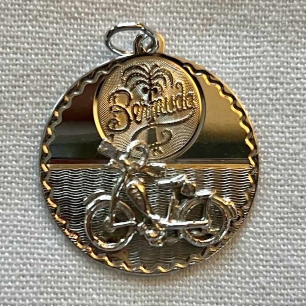 Vintage Bermuda Bicycle Moped Sterling Silver Charm Pendant